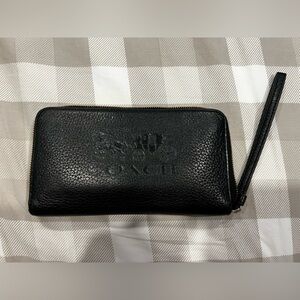 Coach Pebbled Leather Zip Around Wallet/Wristlet